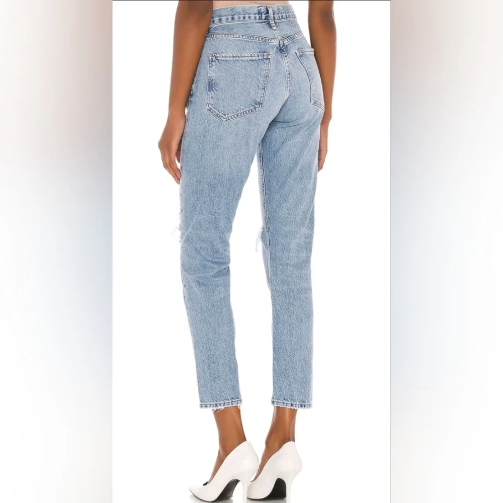 AGOLDE 100% Organic Cotton Jamie High Rise Jeans Distressed Button Fly Sz 29 - Picture 3 of 16